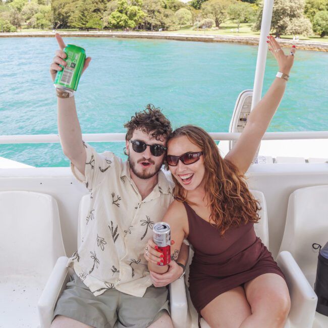 A man and woman on a boat.